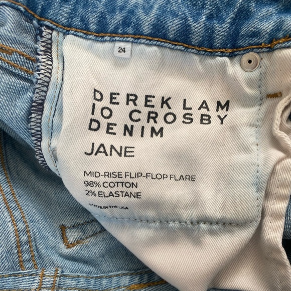 Derek Lam 10 Crosby Jane Mid-Rise Flip-Flop Flare Jeans - Picture 2 of 5